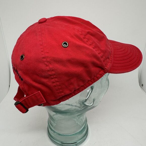 Polo Ralph Lauren Hat Cap Strap Back Mens One Size Red Cotton Embroidered Pony - Picture 7 of 9